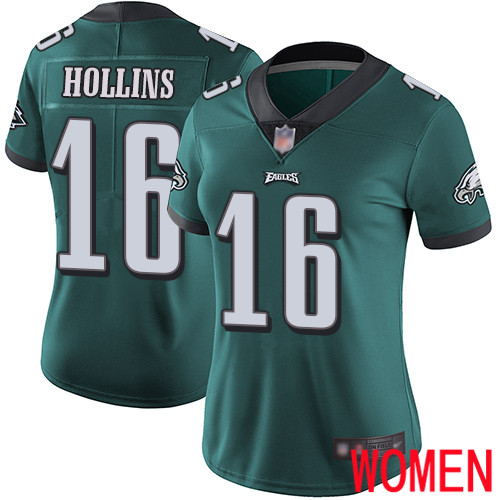 Women Philadelphia Eagles #16 Mack Hollins Midnight Green Team Color Vapor Untouchable NFL Jersey Limited